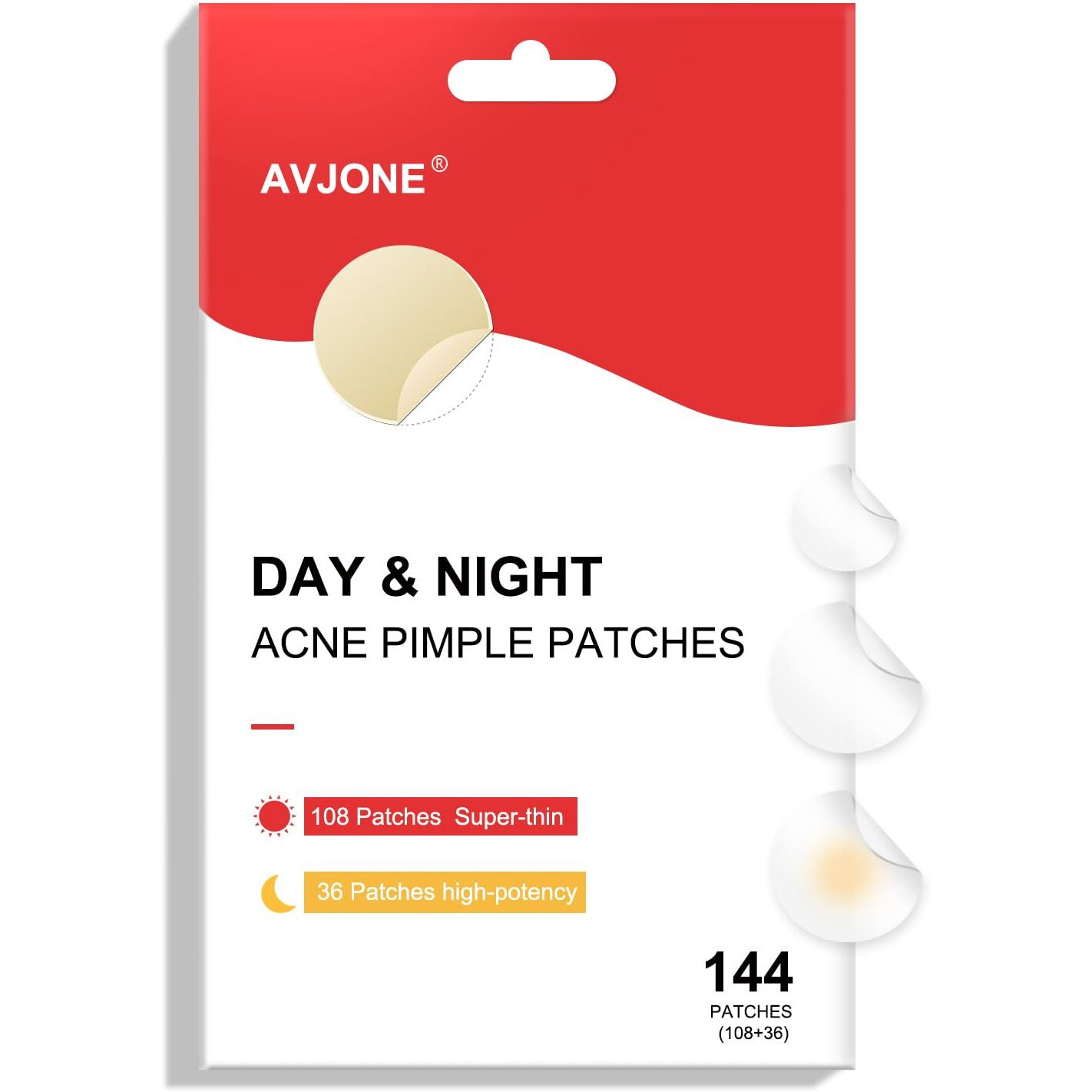 Avjone Pimple Patches For Face(144 Patches), Hydrocolloid Acne Patches With Tea Tree Oil, Pimple Stickers For Breakouts, Absorbs Zit, Invisible Spot Cover And Blemish
