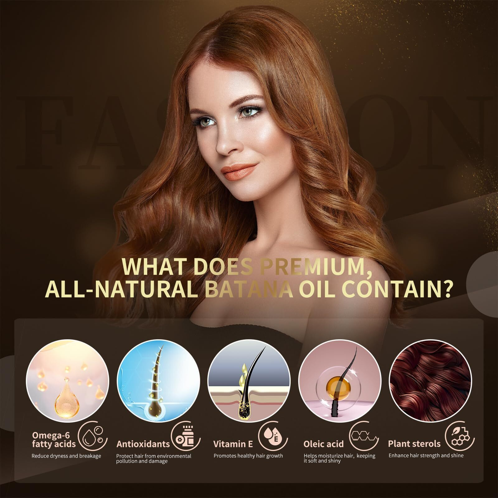 Batana Oil For Hair Growth, 100% Pure & Organic, Cold Pressed Traditional Palm Nut, Unrefined Hair Growth Oil Prevents Hair Loss