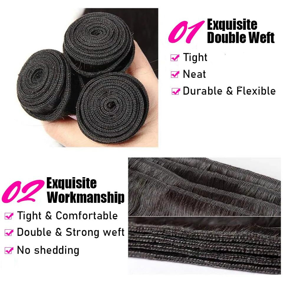 14A Human Hair Bundles 26 Inch Body Wave Bundles 100% Unprocessed Brazilian Virgin Hair 1 Bundle Body Wave Human Hair Extensions Quick Weave