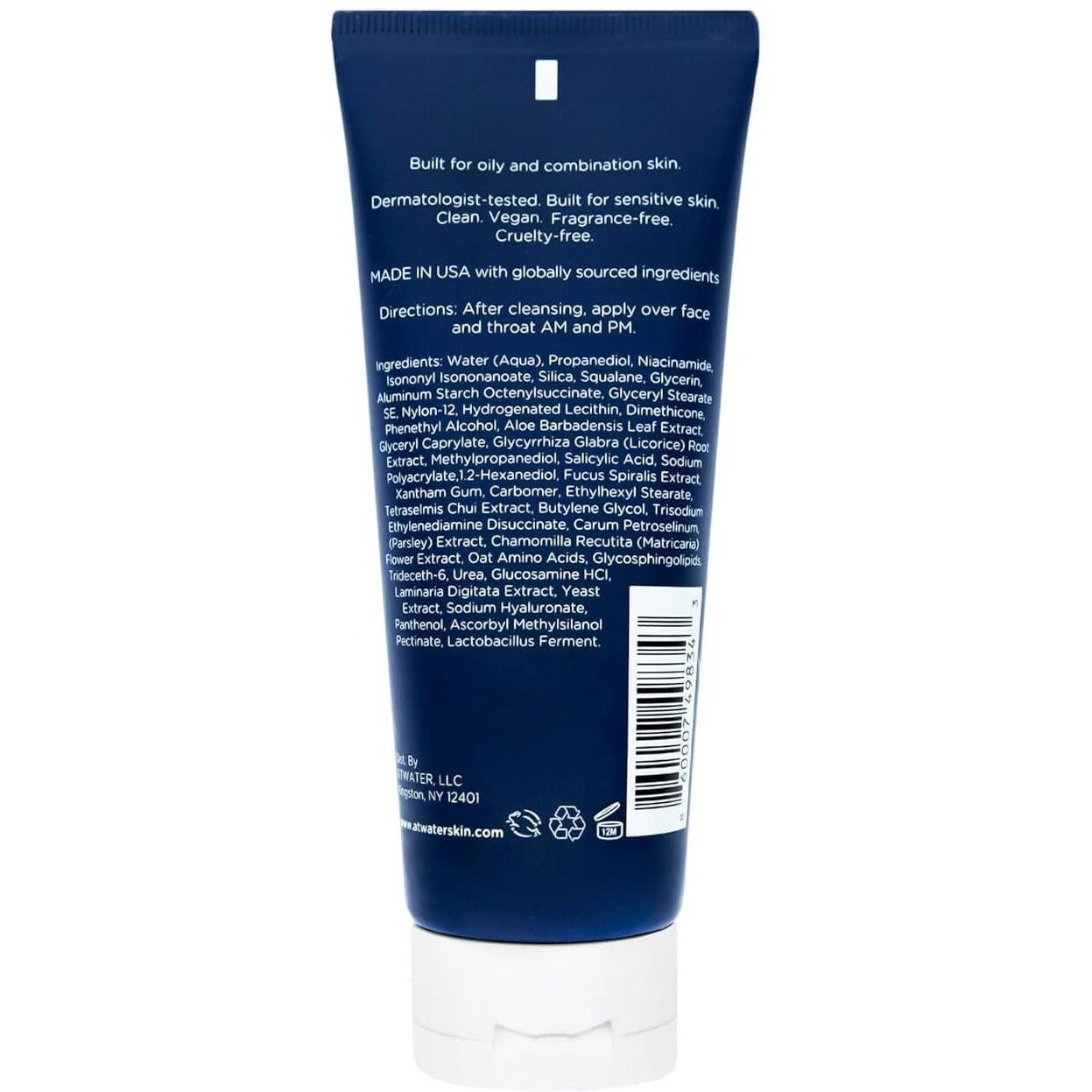 Atwater Mens Face Moisturizer With Oil Control Complex, Unscented Lightweight Formula - Mens Face Lotion For Oily Skin That Hydrates And Controls Shine - 3.4 Oz (2 Pack)