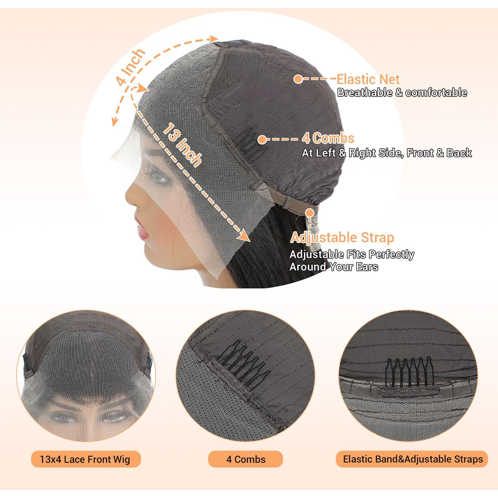 Mootaful Bob Wig Human Hair 13X4 Hd Lace Front Wigs Human Hair Pre Plucked 14 Inch 200% Density Glueless Short Body Wave Bob Wigs For Black Women With Baby Hair