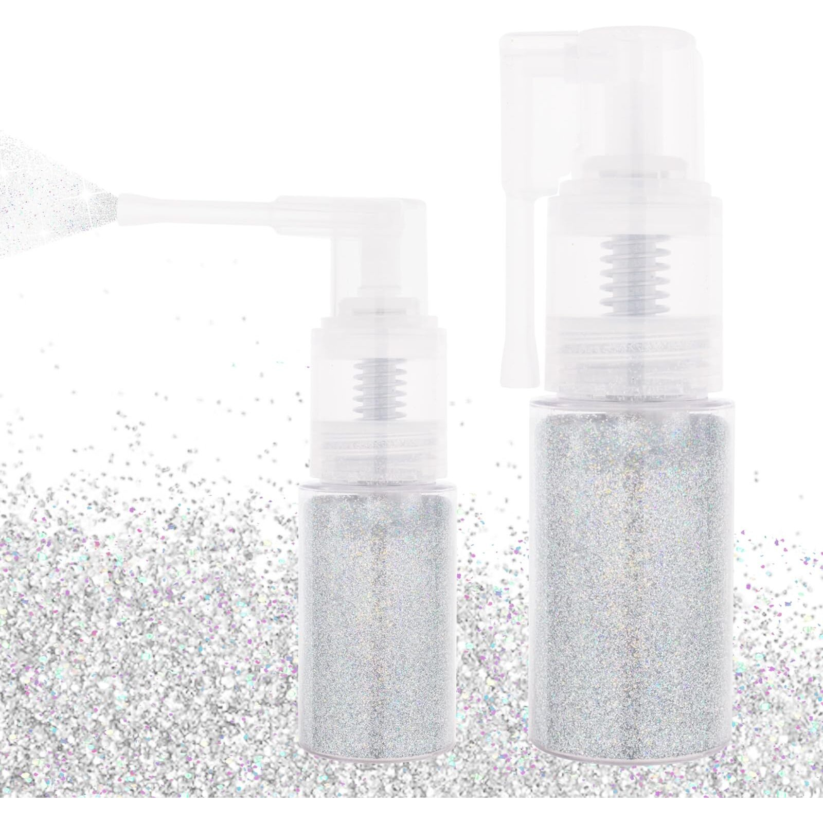 Meicoly Silver Hair And Body Glitter Spray,25G/0.88Oz,Shinny Sparkle Glitter Spray For Clothes,Loose Shimmer Hairspray For Festival Rave Makeup/Stage Performance,Lightweight
