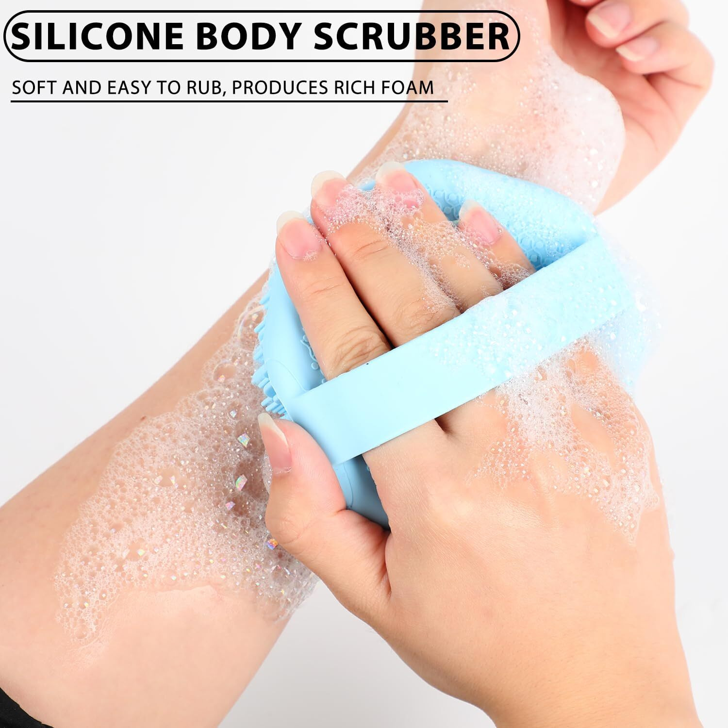 Tfsudi Silicone Body Scrubber, Exfoliating Body Brush For Sensitive Skin, Shower Brush (Pink, 1Pcs)