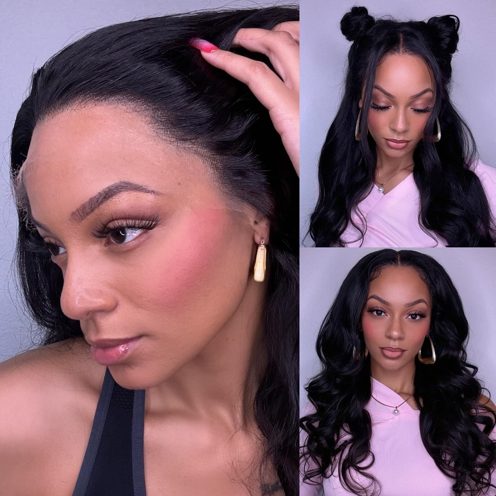 Beeos Hd Lace Wig 250% Density 13X4 Full Frontal Pre Plucked Human Hair Wigs Bleached Knots Body Wave Invisible Skinlike Real Hd Lace Wig 18 Inch