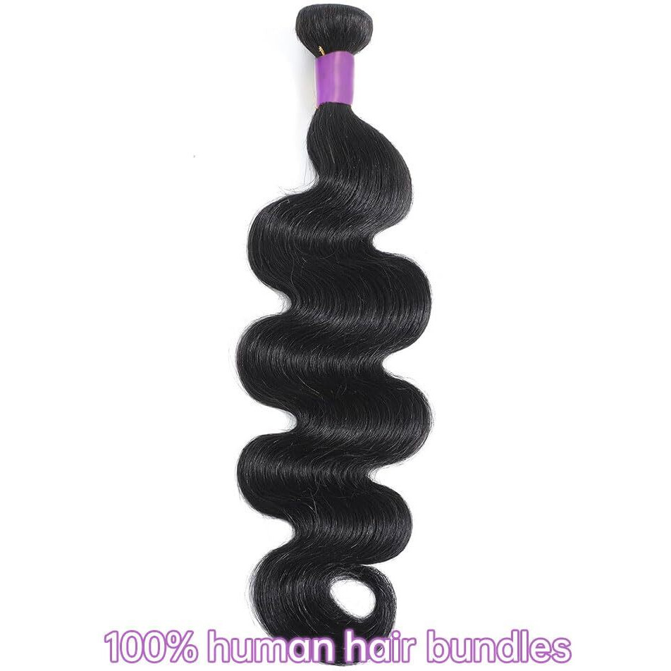 10 Inch 1 Bundle Human Hair 12A Body Wave Bundles Human Hair 100% Unprocessed Brazilian Virgin Human Hair Extensions For Women Natural Black
