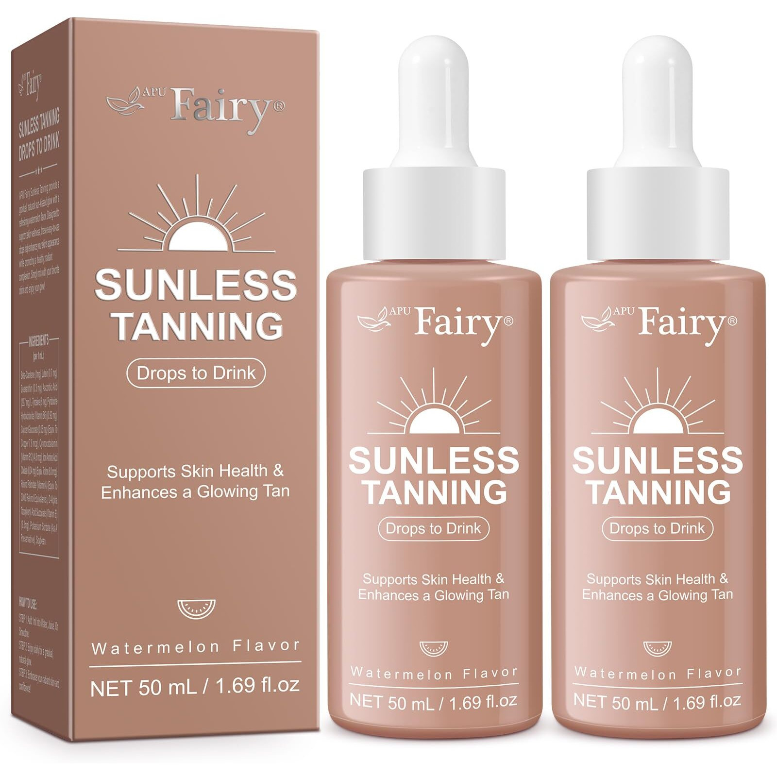 Tanning Drops To Drink - Sunless Tanning Drops To Drink - Bronze Tanning For Face And Body, Promotes Healthy Skin, Suitable For All Skin Types (2Pcs)