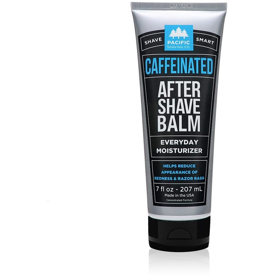 Pacific Shaving Company Caffeinated Aftershave, Men's Grooming Product - Antioxidant Daily Face Lotion + After Shave - Soothing Aloe & Spearmint Post Shave Balm For Sensitive Skin (7 Fl Oz)