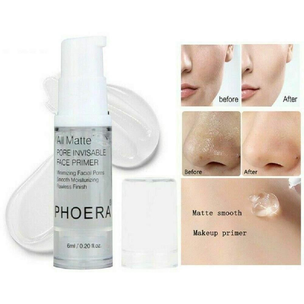 Phoera Face Primer Invisible Pores Base Oil Control Added Vitamins Makeup Base Pore Filler Moisturiser Matte Finish Long Lasting Makeup Skin Pore Minimizer Uk Cosmetics Aquapurity 6Ml