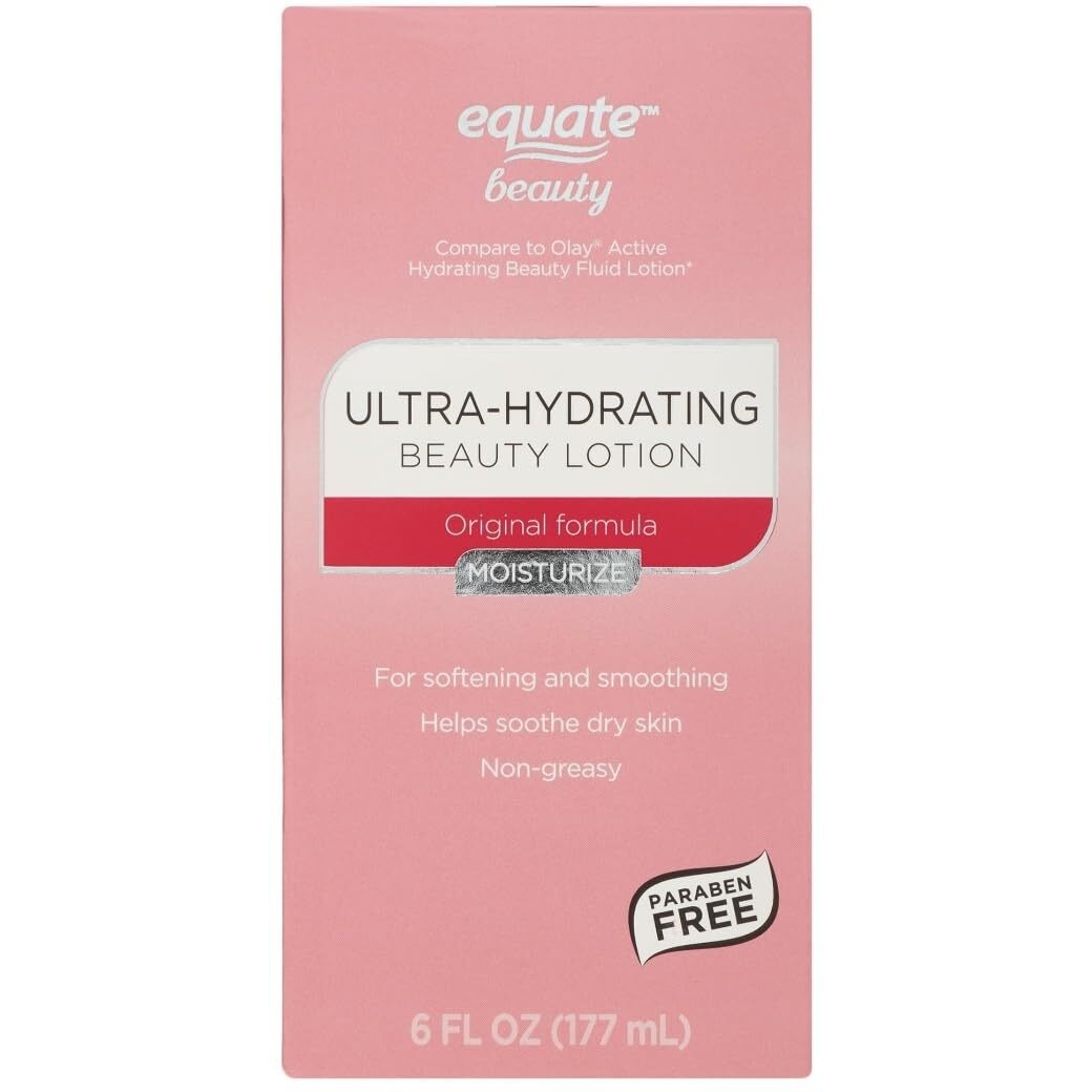 Equate Beauty Ultra-Hydrating & Moisturizing Beauty Lotion Softening And Smoothing For Dry Skin, 6 Fl Oz (Pack Of 2)