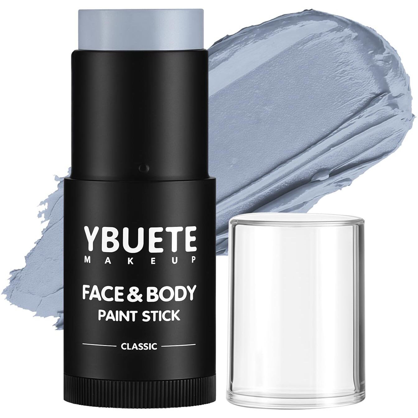 Ybuete Grey Face Body Painting Stick, Professional Grey Full-Coverage Cream Face Paint For Halloween Sfx Zombie Grayscale Cosplay Makeup, Washable Eye Body Stick For Adult Costume Party