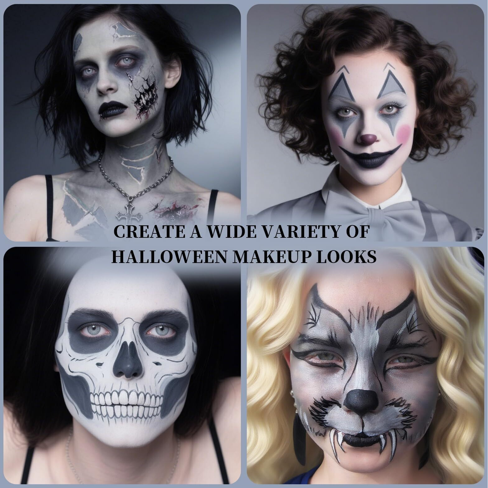 Ybuete Grey Face Body Painting Stick, Professional Grey Full-Coverage Cream Face Paint For Halloween Sfx Zombie Grayscale Cosplay Makeup, Washable Eye Body Stick For Adult Costume Party