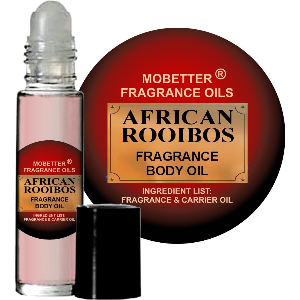 Mobetter Fragrance Oils African Rooibos Fragrance Body Oil 1/3 Oz Roll On Glass Bottle