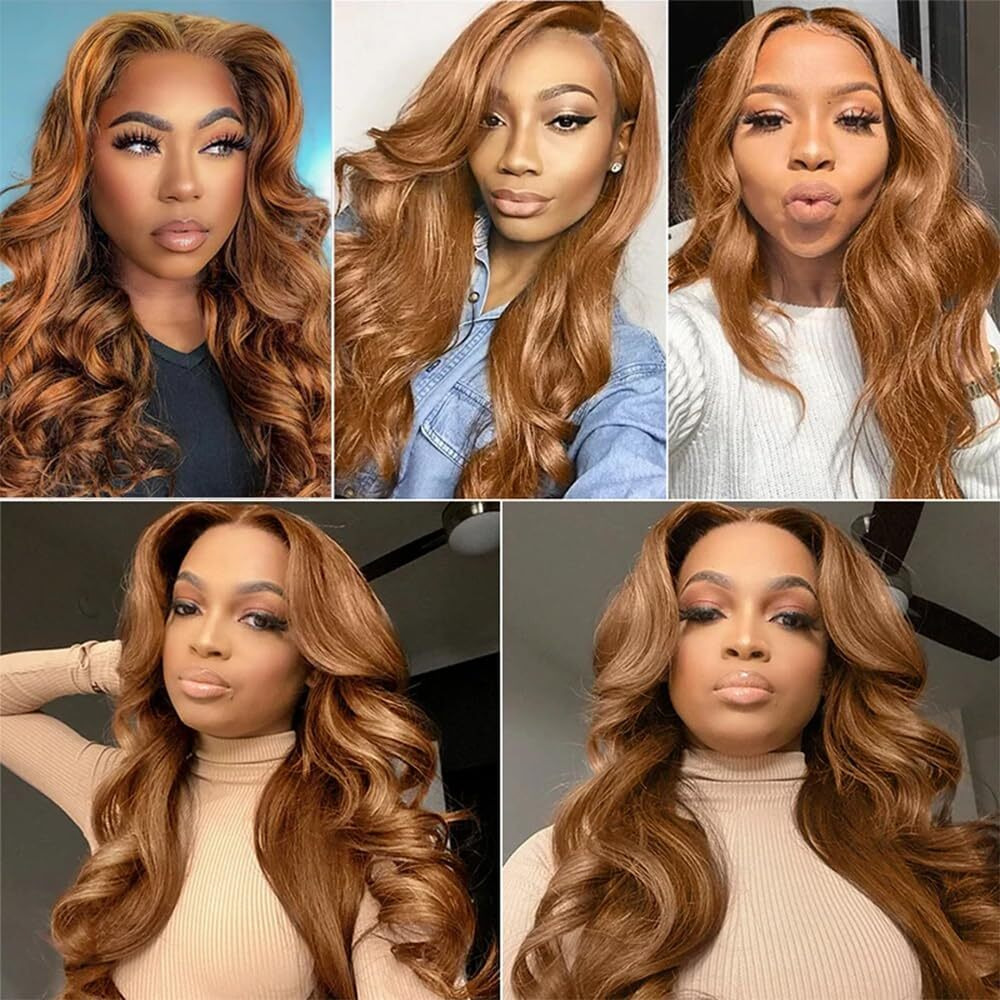 Color 30 Body Wave Bundles Human Hair Light Brown Bundles 22 24 26 Inch Brazilian Virgin Remy Hair Extensions Light Brown Body Wave Bundles Douboe Weft Color 30 Human Hair Bundles