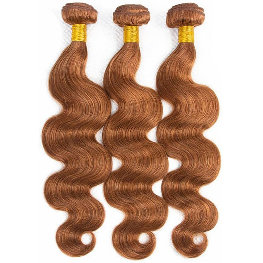 Color 30 Body Wave Bundles Human Hair Light Brown Bundles 22 24 26 Inch Brazilian Virgin Remy Hair Extensions Light Brown Body Wave Bundles Douboe Weft Color 30 Human Hair Bundles