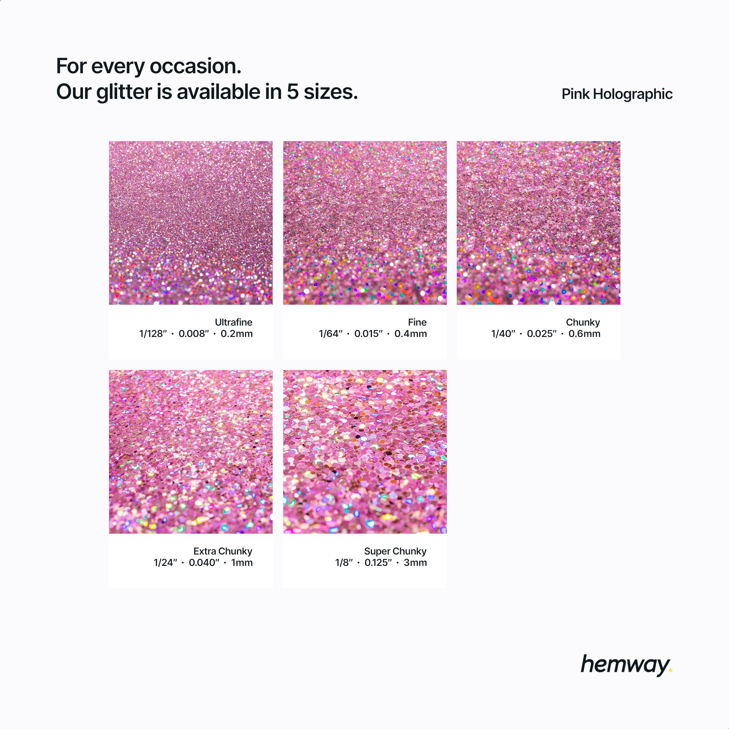 Hemway Eco Friendly Biodegradable Glitter 100G / 3.5Oz Bio Cosmetic Safe Sparkle Vegan For Face, Eyeshadow, Body, Hair, Nail And Festival Makeup, Craft - 1/128"" 0.008"" 0.2Mm - Pink Holo