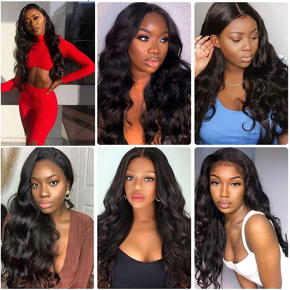 1B Human Hair Bundles Body Wave Bundles 22 22 22 Inch Unprocessed Brazilian Virgin Hair Weave 3 Bundles 50 Grams Per Bundle Natural Color Bundle Human Hair Extensions