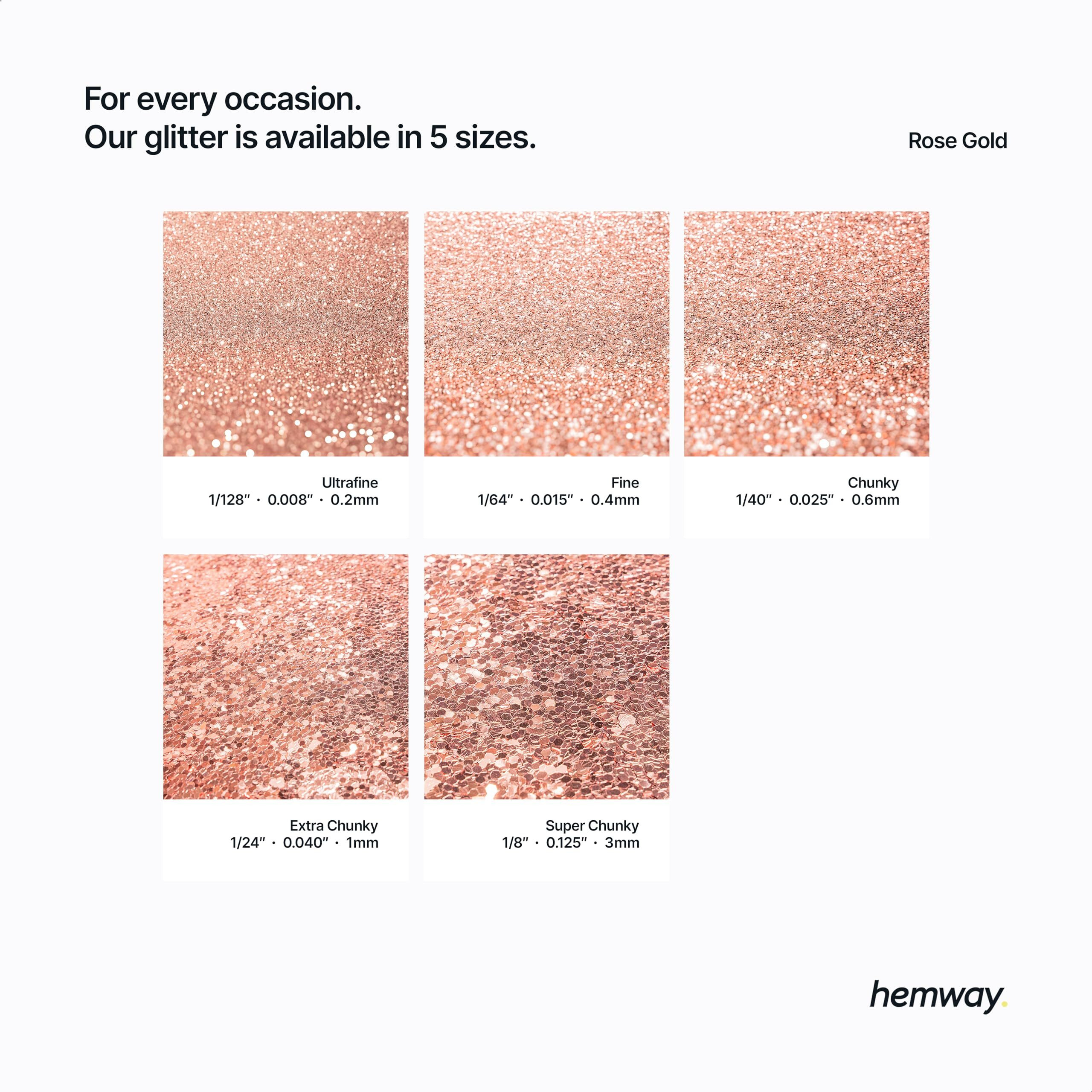 Hemway Eco Friendly Biodegradable Glitter 100G / 3.5Oz Bio Cosmetic Safe Sparkle Vegan For Face, Eyeshadow, Body, Hair, Nail And Festival - Ultrafine (1/128"" 0.008"" 0.2Mm) - Rose Gold