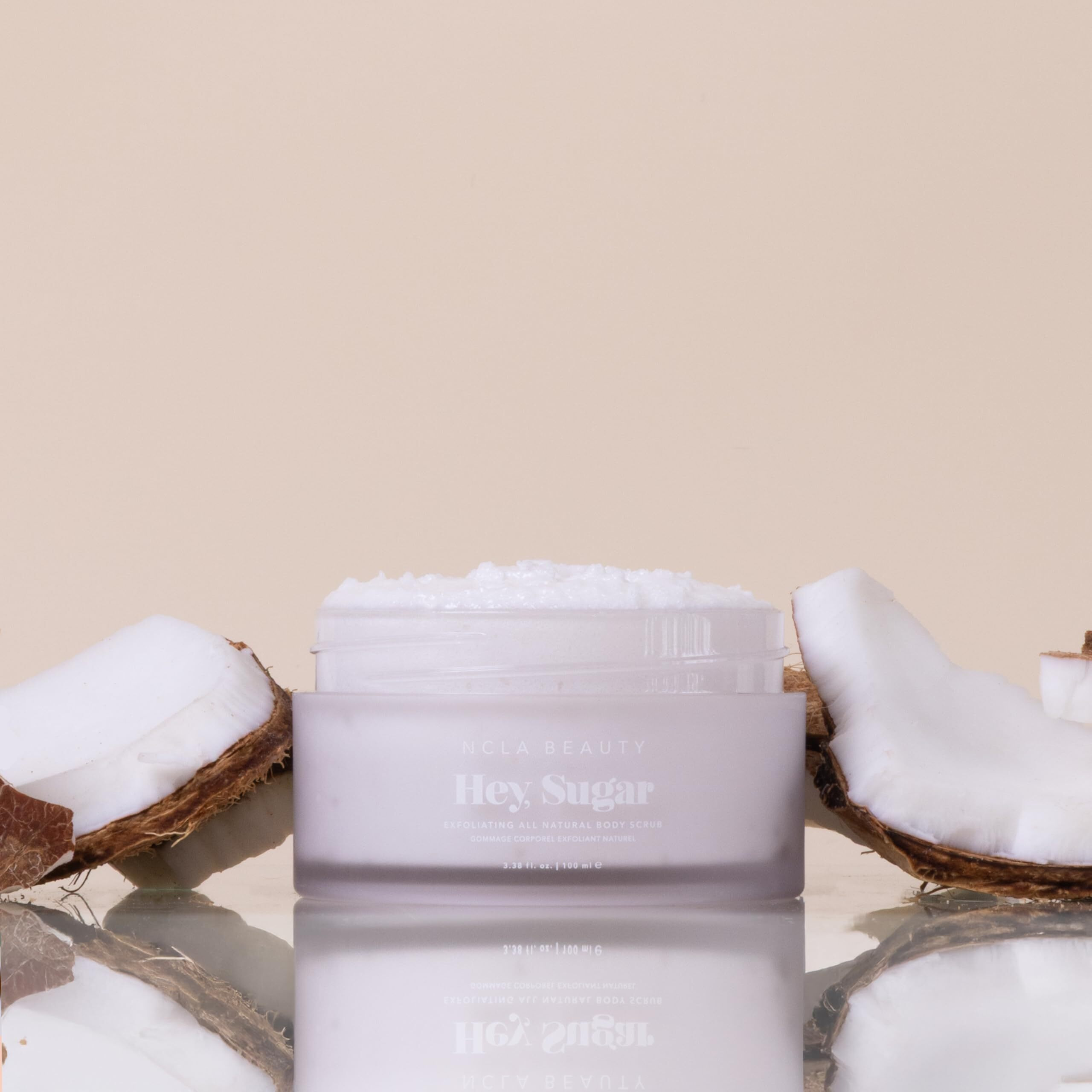Ncla - Hey, Sugar Body Scrub | Smooth, Exfoliate, Hydrate Skin | Shea, Mango + Cocoa Butters | Vegan, Cruelty-Free, Clean Skincare (Coconut Vanilla 100G | 3.38 Oz)