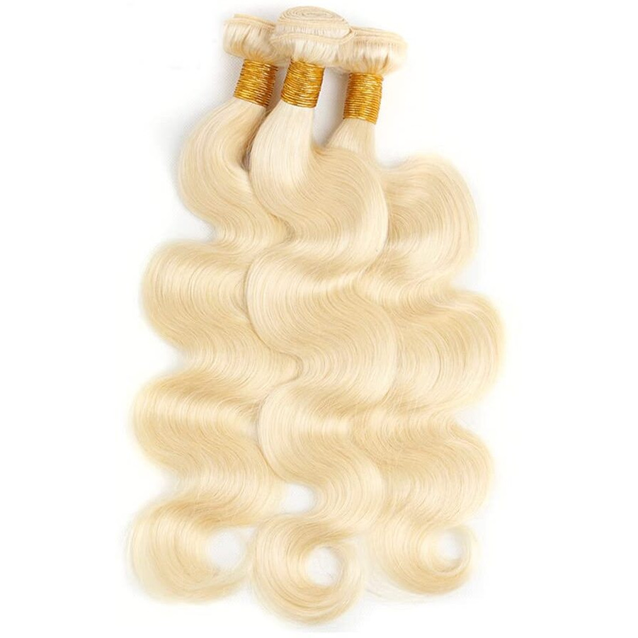 613 Body Wave Bundles Honey Blonde Human Hair 3 Bundles Brazilian 100% Unprocessed Virgin Extensions Double Weft Bundle 8 10 12 Inch