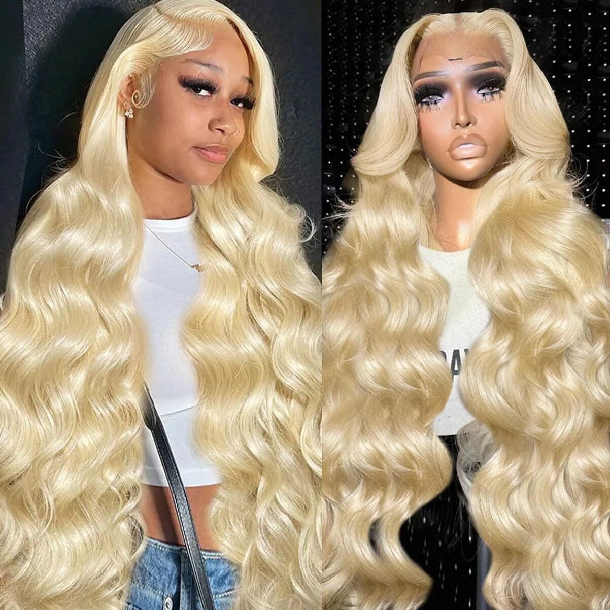 Fayniss 32 Inch Blonde Wig Human Hair 13X6 613 Lace Front Wig Human Hair 180% Density Hd Swiss Body Wave Lace Front Glueless Wigs Human Hair Pre Plucked With Baby Hair(32 Inch, 613 Blonde Wig)