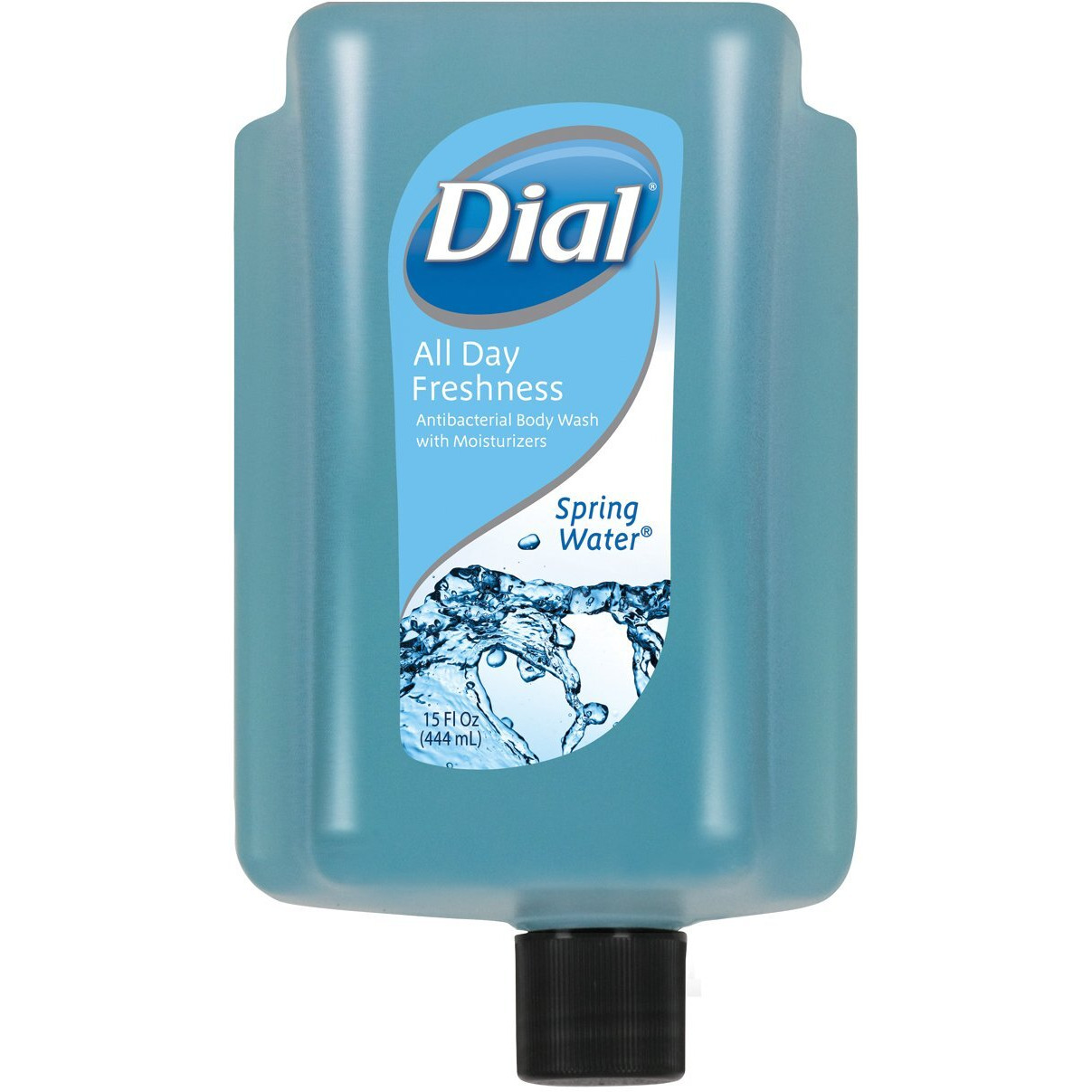 Dial Body Wash, Spring Water, 15 Oz Eco-Smart Cartridge Dispenser Refill Bottle (Pack Of 6)