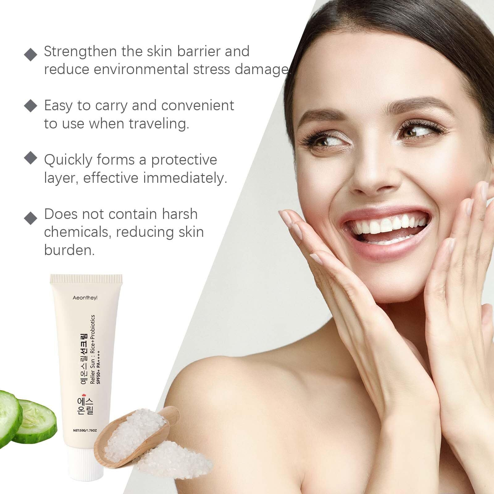 Sun Organic Sunscreen Spf50+, Sunblock Pa++++ Rice And Probiotics,Nourishing Skin Protection,Sun Moisturizing,Koreansunscreen Skin Care Solution For All Skin Types