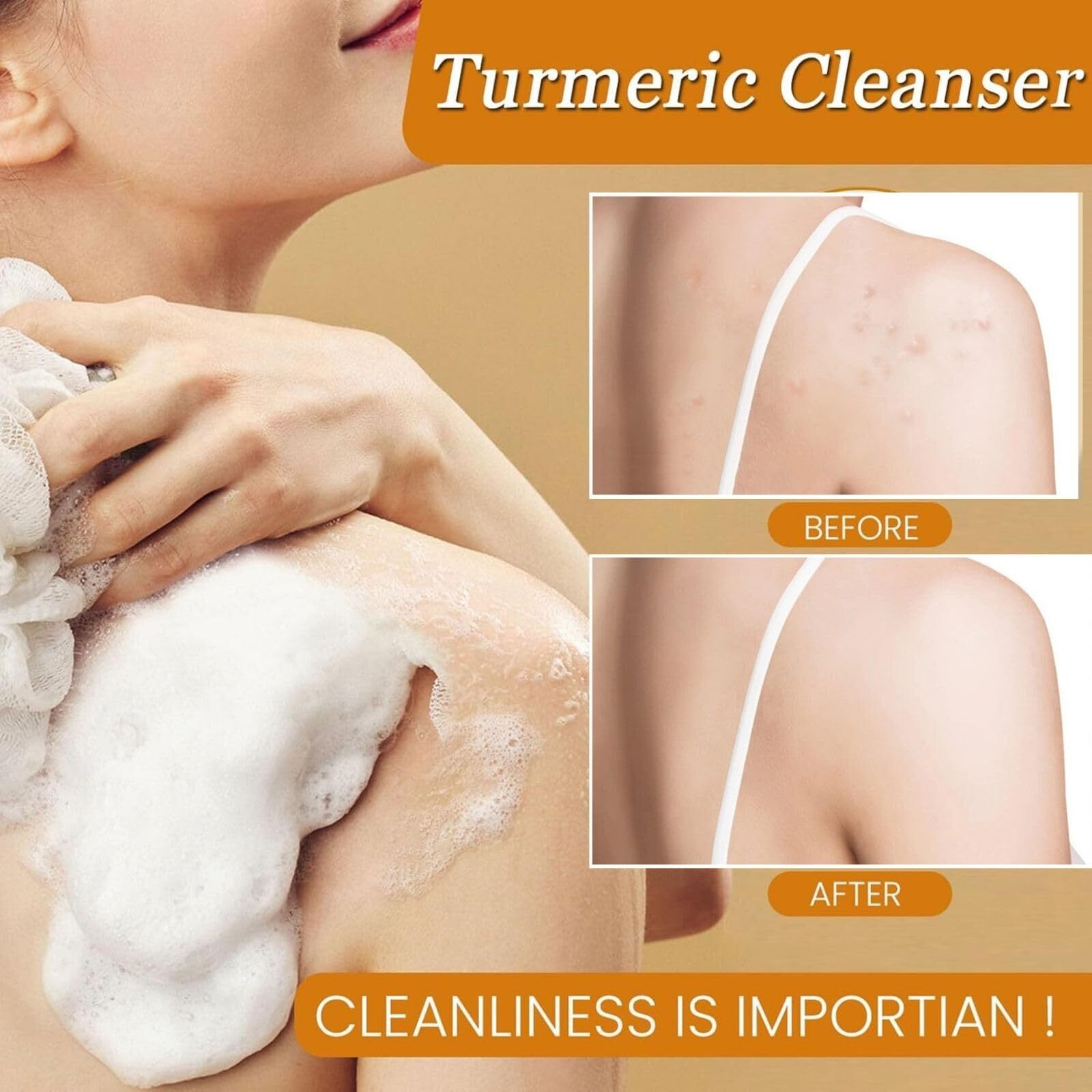 4Pcs Turmeric Wash And Cleaning Care Three Piece Kit,Tuemeric Facial Cleanser & Turmeric Soap Bar & Turmeric Face Scrub Pads, Cleansing Skincare Set,Turmeric Cleansing Skincare Set, Deep Cleansing