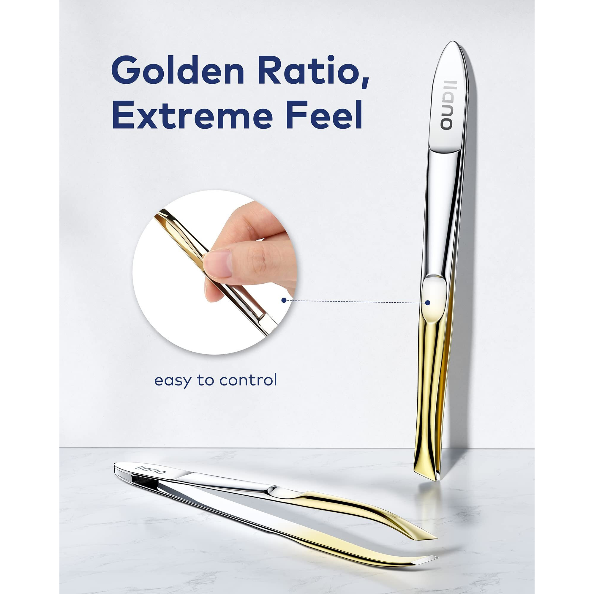Llano Tweezers, Professional Precision Eyebrow Tweezers For Women And Men, Stainless Steel Slanted Hair Removal Plucker Makeup Tool For Brow, Facial Hair, Blackhead And Splinter