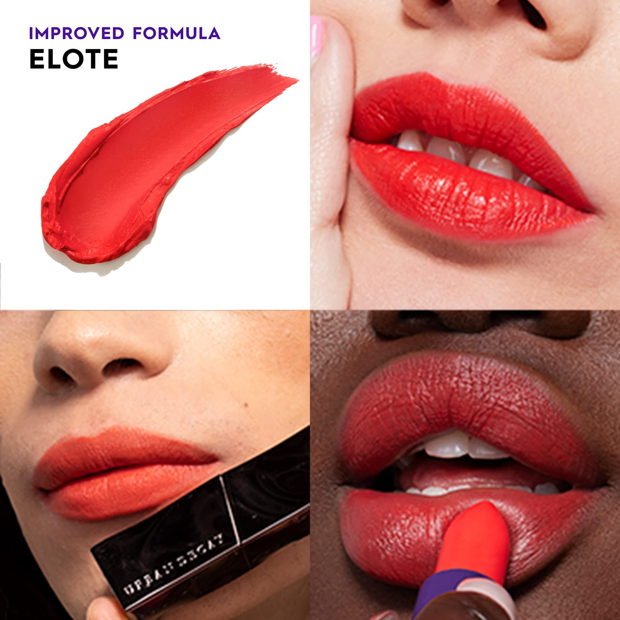 Urban Decay Vice Hydrating Lipstick (Elote - Bright Coral Orange - Matte Finish), Creamy Formula, Moisturizing Lip Color With Aloe Vera & Avocado Oil, Vegan, Cruelty-Free - 0.11 Oz