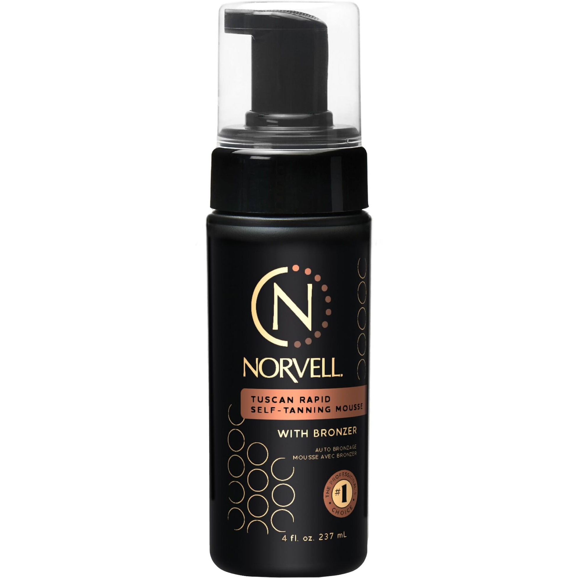 Norvell Tuscan Rapid Self-Tanning Mousse, 4 Fl. Oz., With Bronzer, Coconut Paradise Scent - Self-Tanner Foam With Natural Sun-Kissed Glow - Anti-Aging Tanning Foam For Smooth, Hydrated, Radiant Skin