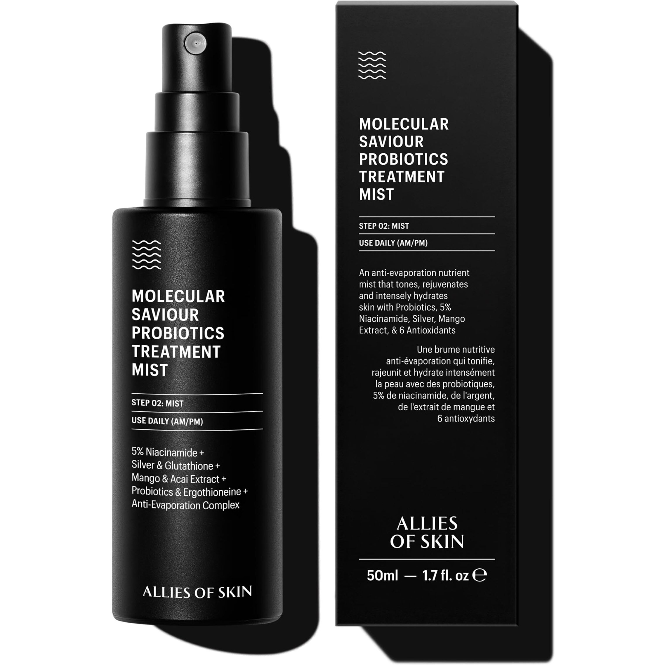 Allies Of Skin Probiotic Face Mist | Toner Facial Mist To Minimize Pores | Probiotic Skincare For Moisture Retention | 5% Niacinamide For Glowy Skin | Travel Friendly (1.7 Fl Oz)
