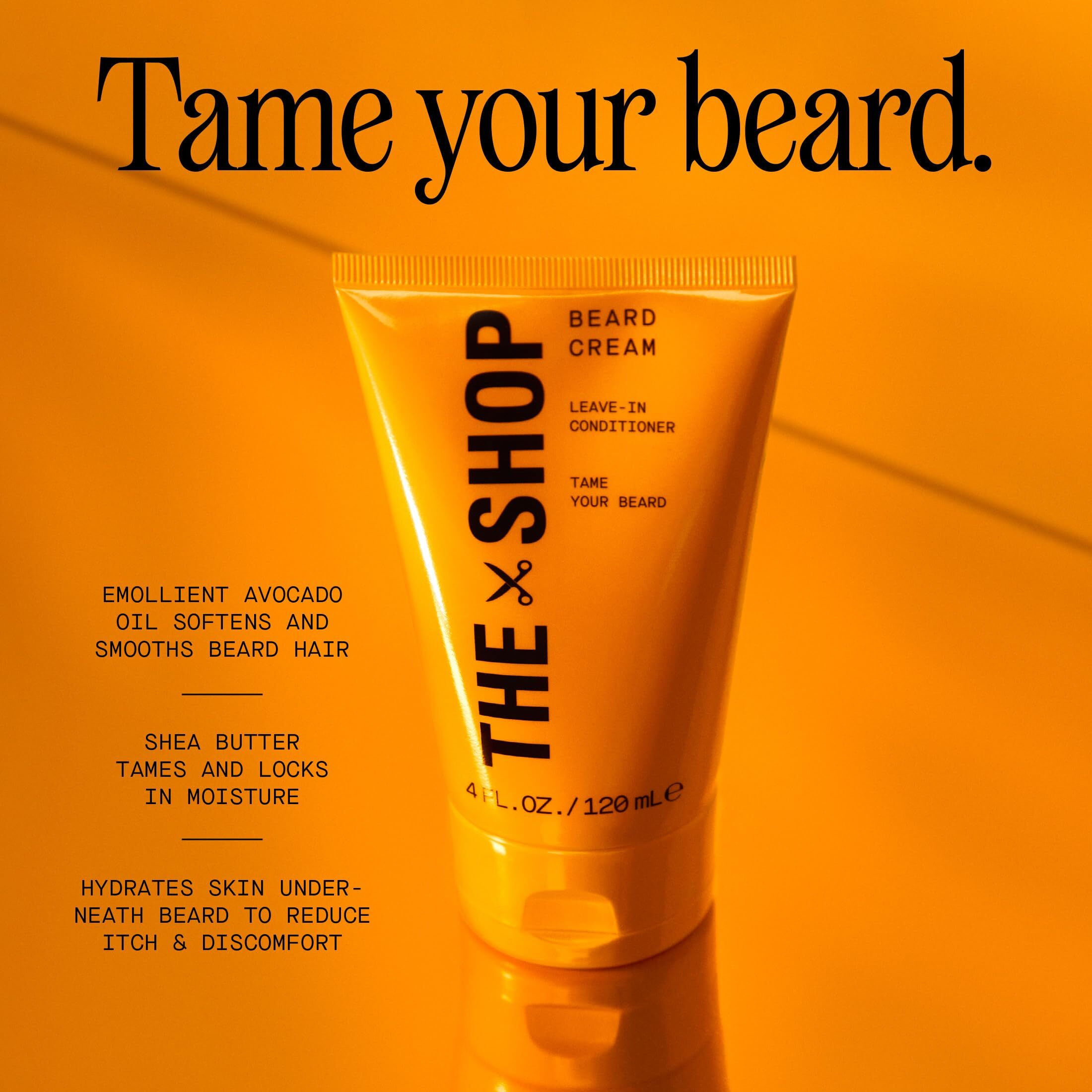The Shop By Lebron James Men's Conditioning Beard Cream, Leave-In Moisturizer With Avocado Oil & Shea Butter, Softens, Hydrates & Tames Facial Hair, Lightweight & Non-Greasy, Eucalyptus Scent, 4 Fl Oz