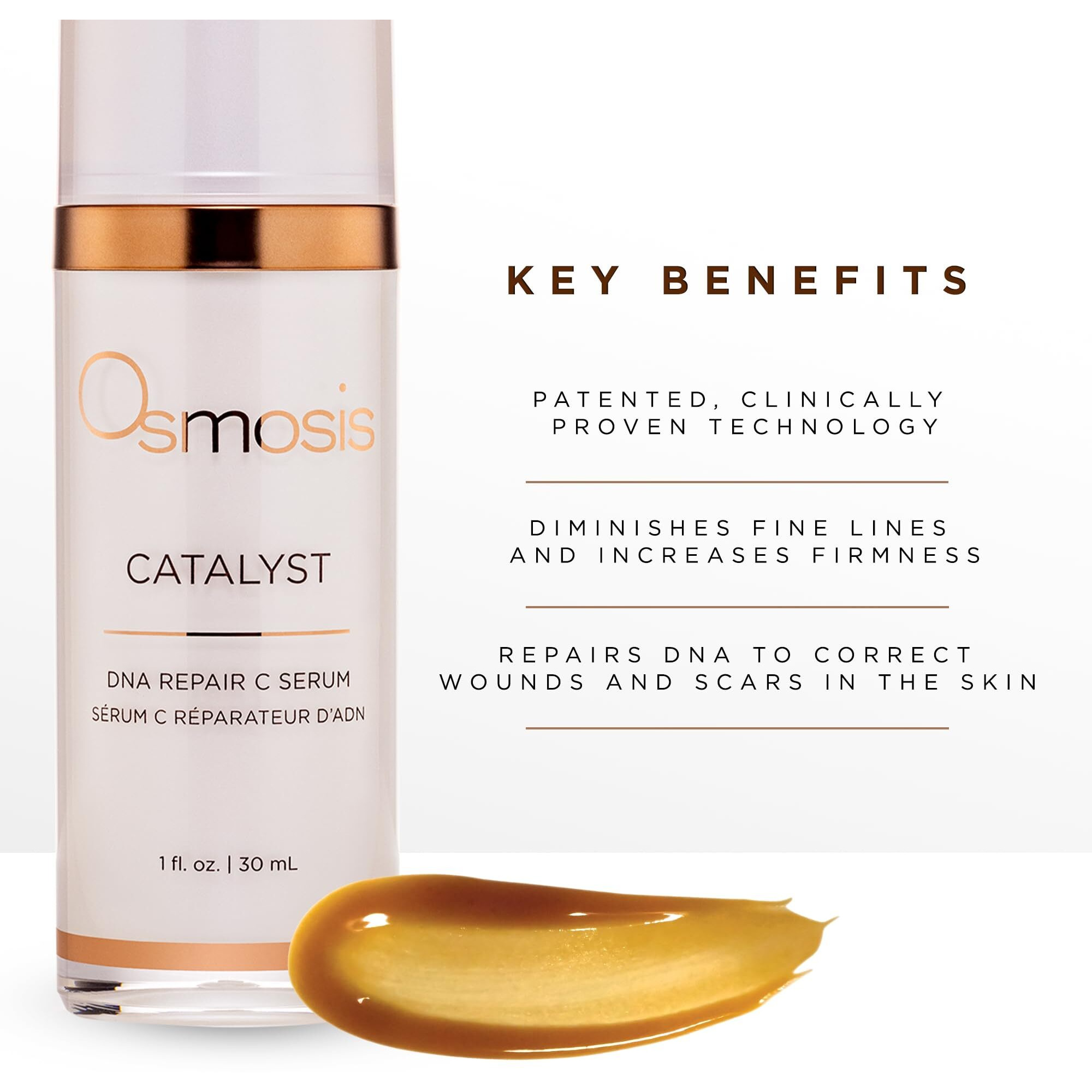 Osmosis Catalyst Dna Repair C Facial Serum To Boost Collagen, Improve Tone And Texture For Aging, Pigmented, Dry, Blemish-Prone Skin, 1 Oz