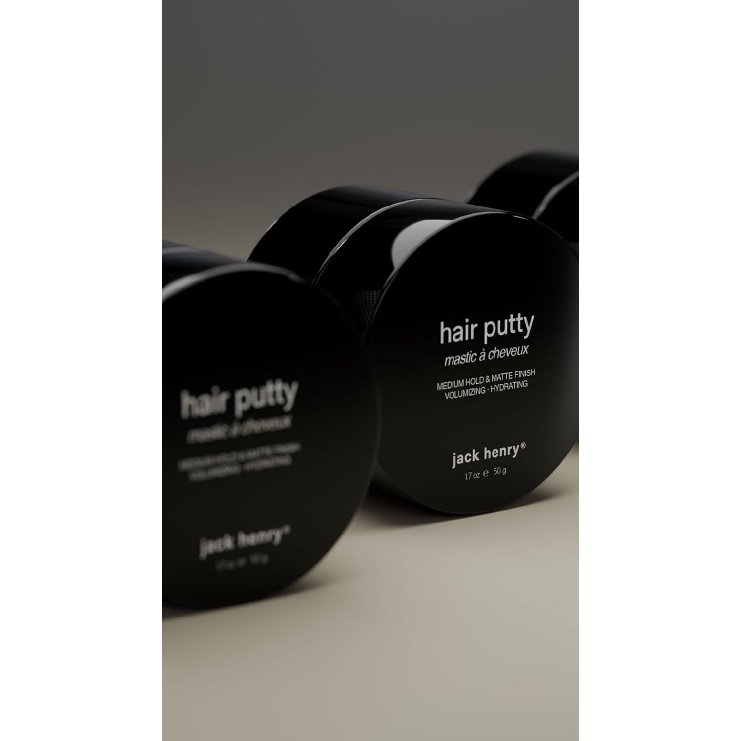 Jack Henry Hair Putty - Natural Matte Finish Styling Paste For Men - Medium Hold, Lightweight, Non-Greasy - With Mango Butter & Broccoli Seed Oil For Nourishment - 1.7 Oz