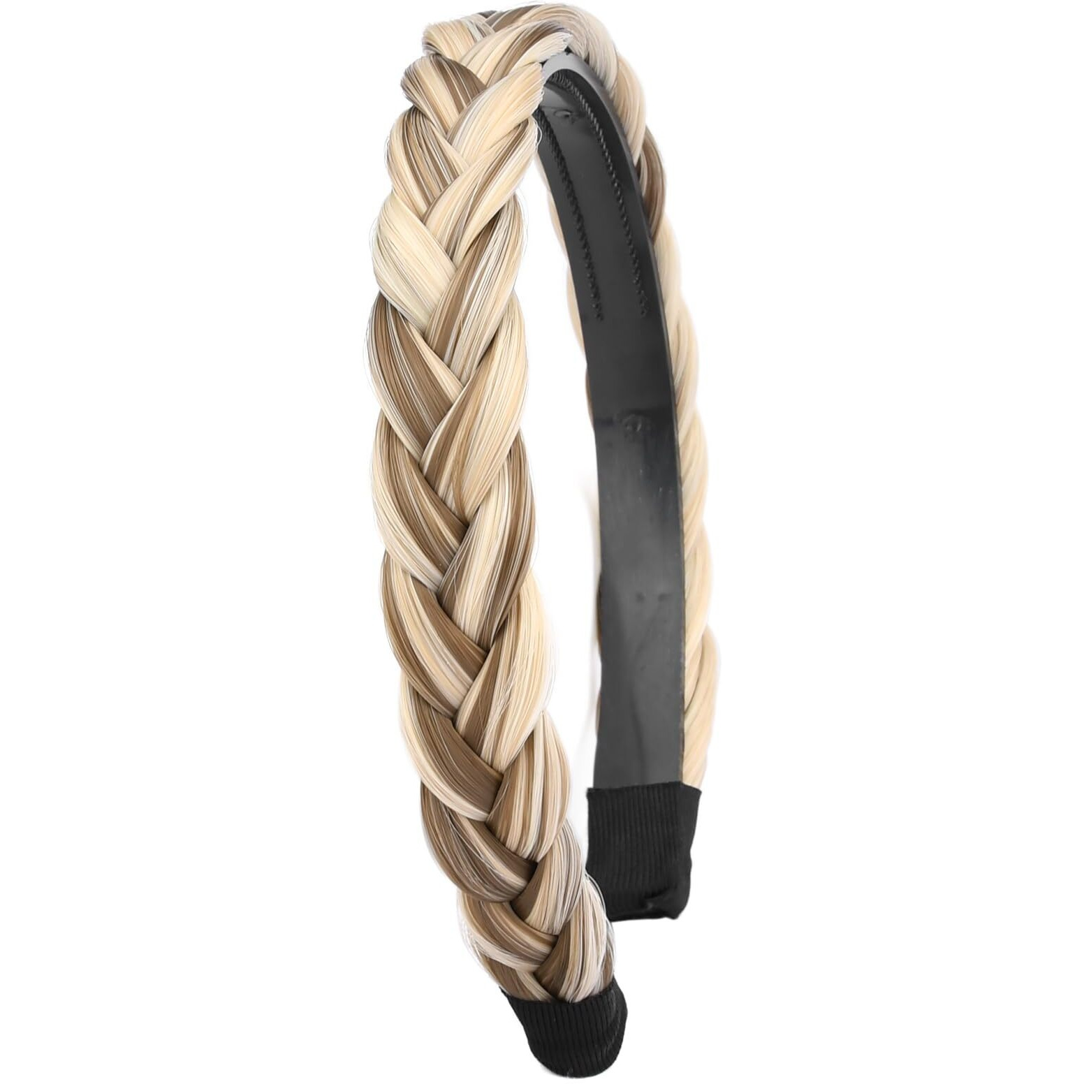 Oplira Braided Headband With Teeth Braids Hairband With Tooth Synthetic Hair Band Plaited Hairband For Women (Highlighted-0.9 Inches, Adjustable Size)