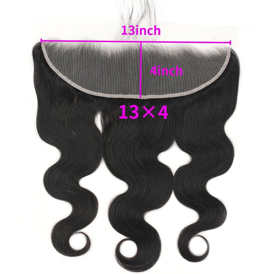 13X4 Lace Frontal Body Wave Human Hair Hd Transparent Lace Frontal Closure With Baby Hair Skinlike 14Inch 100% Virgin Brazilian 13X4 Body Wave Human Hair Frontal Closure Natural Black Glueless