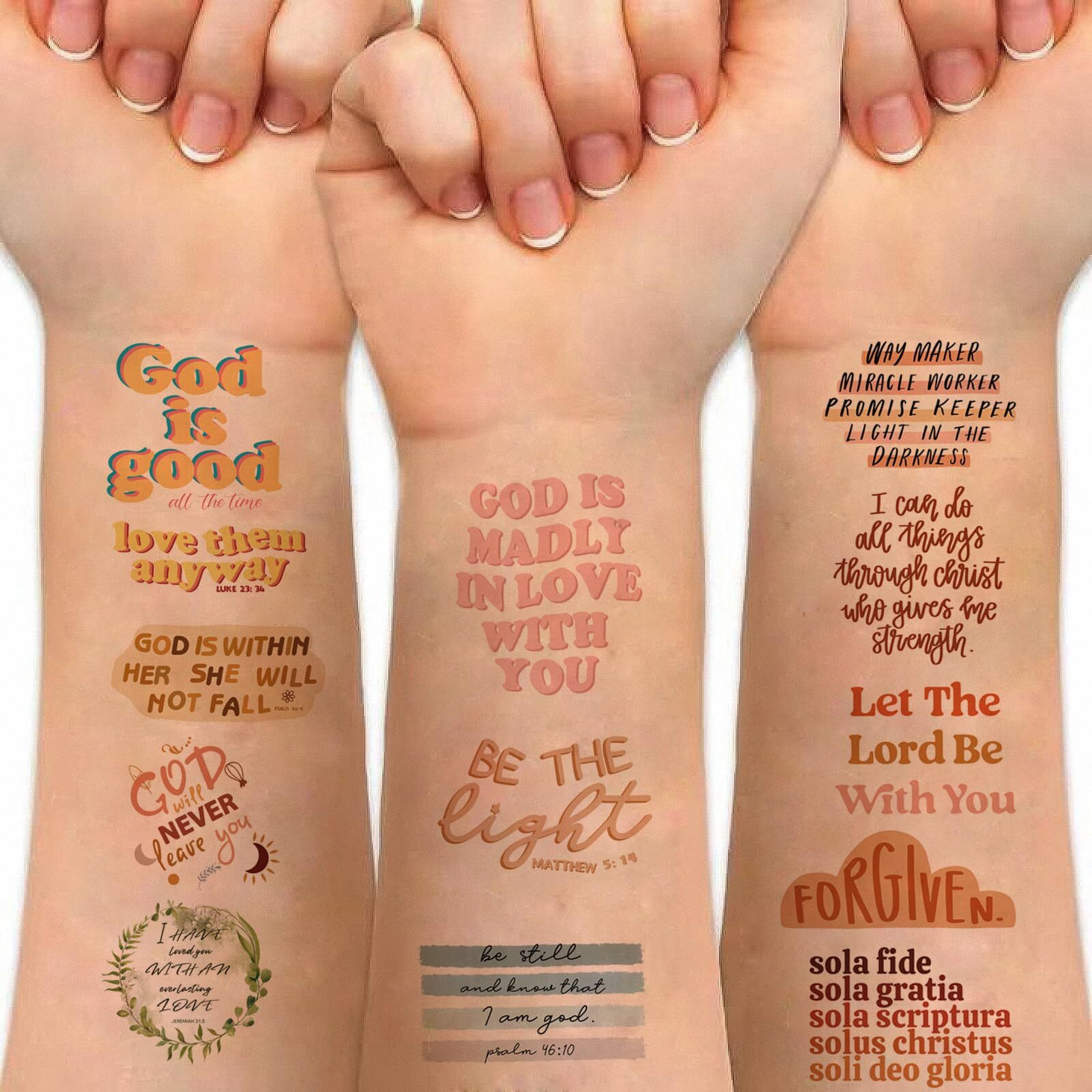 Christian Temporary Tattoos For Kids,80 Pcs Bible Verse Fake Temporary Tattoo For Adult Women Men Christian Party Favors Body Decorations Supplies,God Bless Classic Quote Tattoos For Boys Girls Q735
