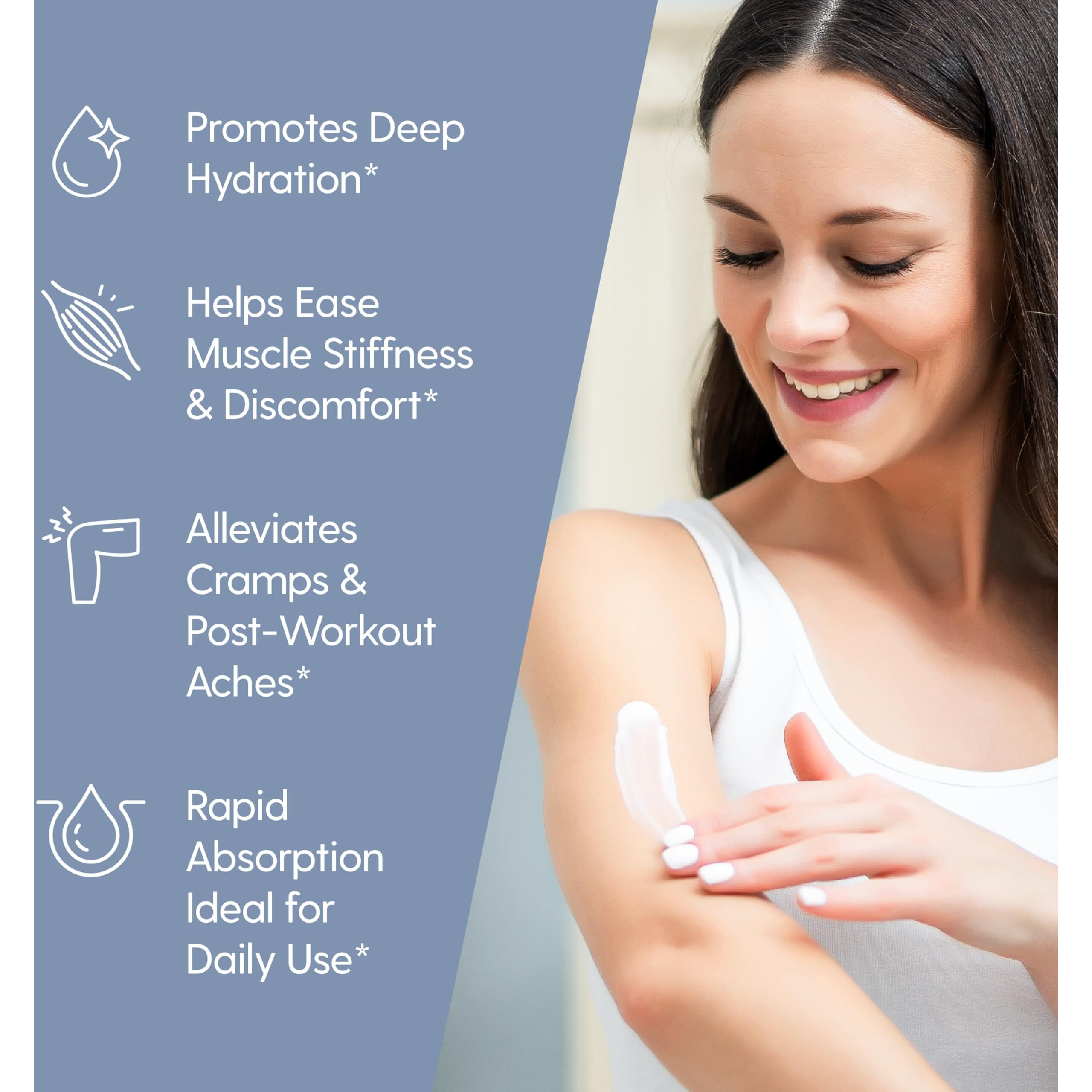 Sore Muscle Magnesium Lotion For Sleep, Relaxing Post-Workout Cream With Arnica Oil For Leg Cramps, Sore Feet And Joints|With Moisturizing Shea Butter, Coconut Oil, Collagen And Stem Cells, 8 Fl Oz