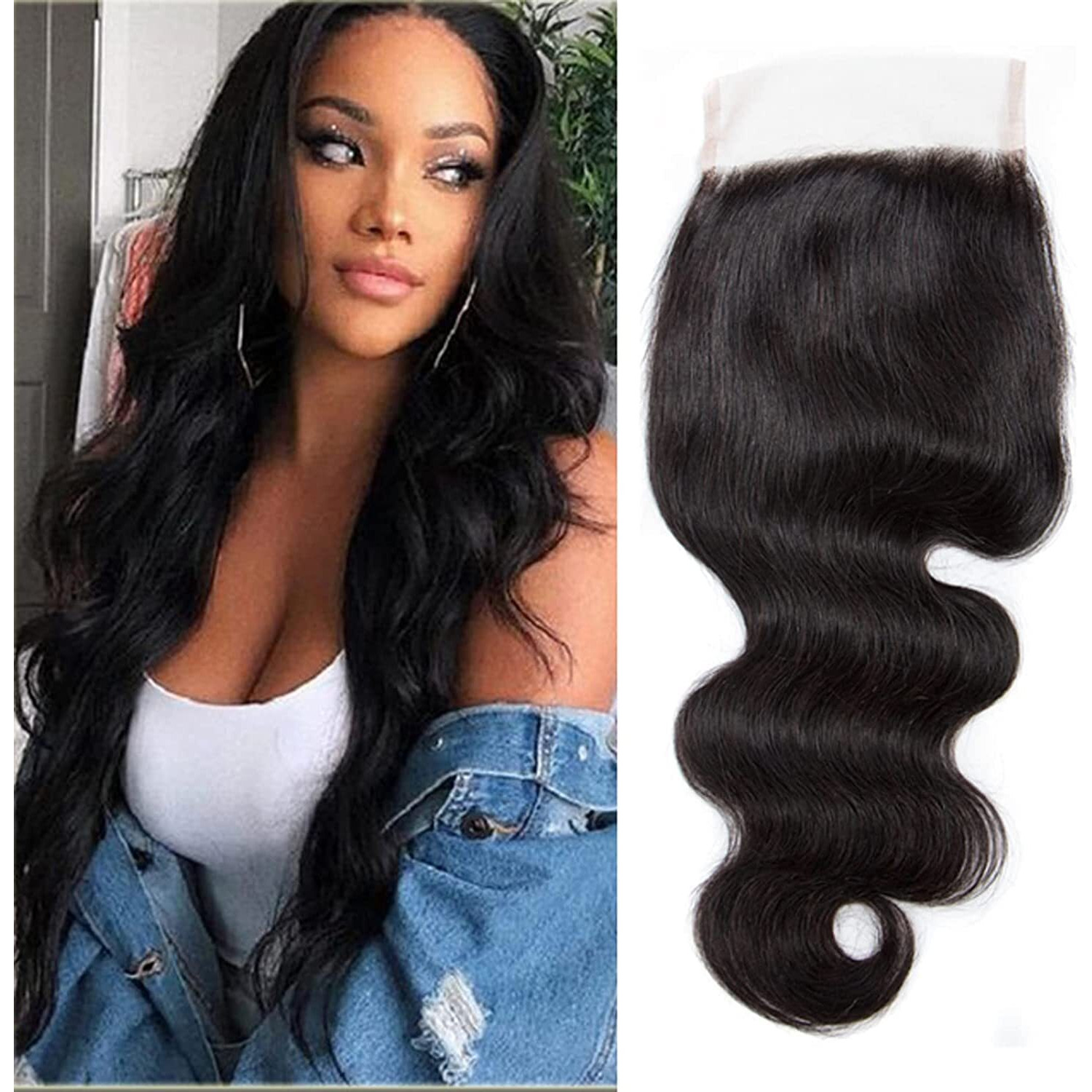 6X6 Closure Pre Plucked With Baby Hair Body Wave 66 Closure 1B 6X6 Hd Lace Closure Body Wave For Women 6 By 6 Closure Human Hair Only Free Part Hand Tied Transparent Lace Closure 14 Inch