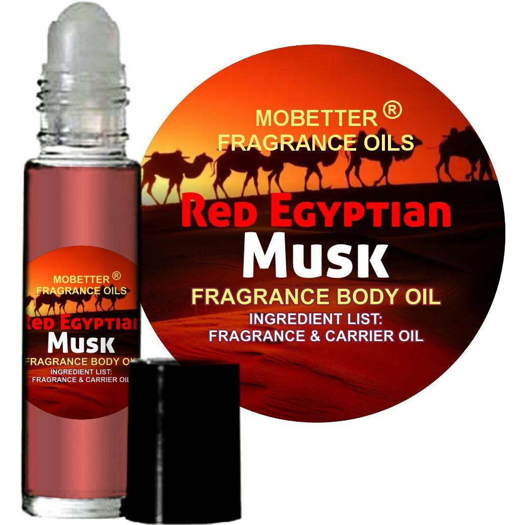Mobetter Fragrance Oils Red Egyptian Musk Body Oil 1/3 Oz Roll On Glass Bottle