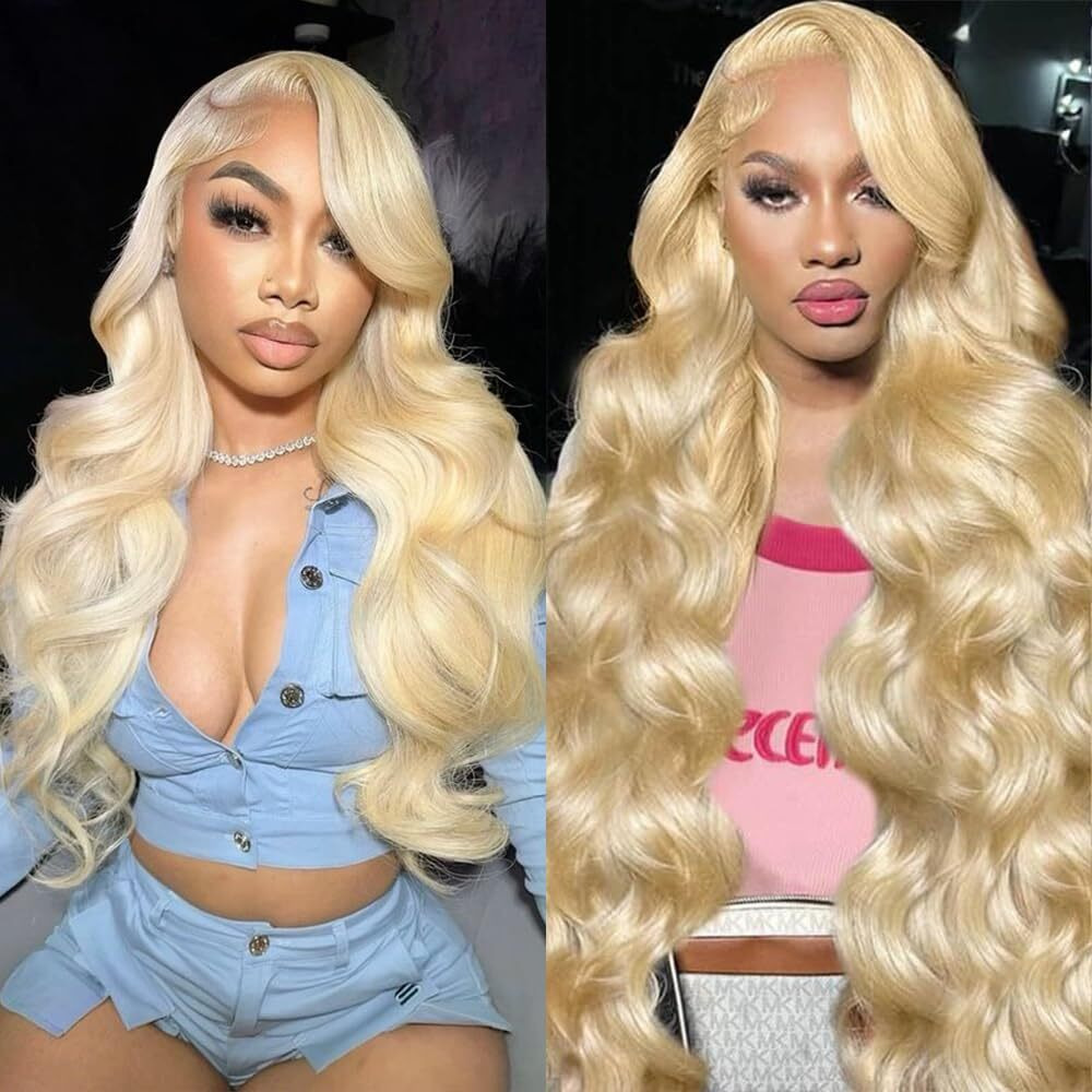 613 Hd Lace Frontal Wig 13X6 Body Wave Glueless Wigs Human Hair 250% Density Blonde Full Lace Frontal Wigs Natural Hairline 100% Virgin Human Hair Lace Front Wigs For Women