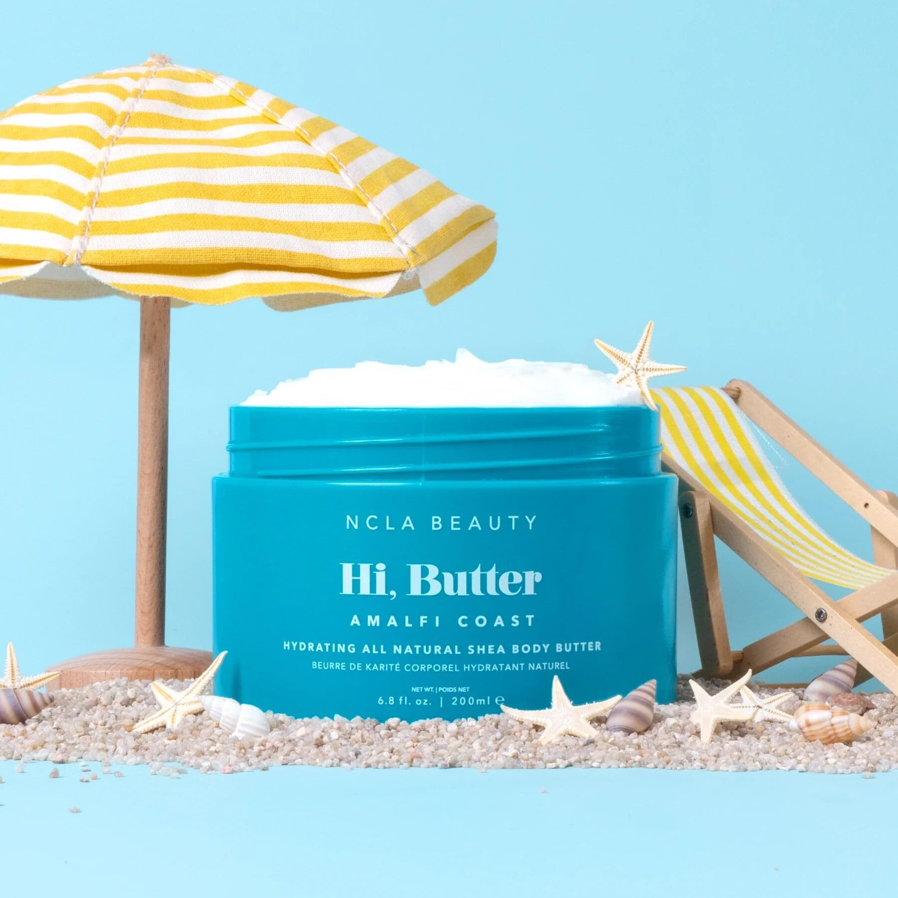 Ncla - Hi Butter, Natural Shea Body Butter | Nourish, Soften, Hydrate Skin | Shea, Mango + Cocoa Butters, Vitamin C | Vegan, Cruelty-Free, Clean Skincare (Amalfi Coast 200 Ml | 6.8 Fl Oz)