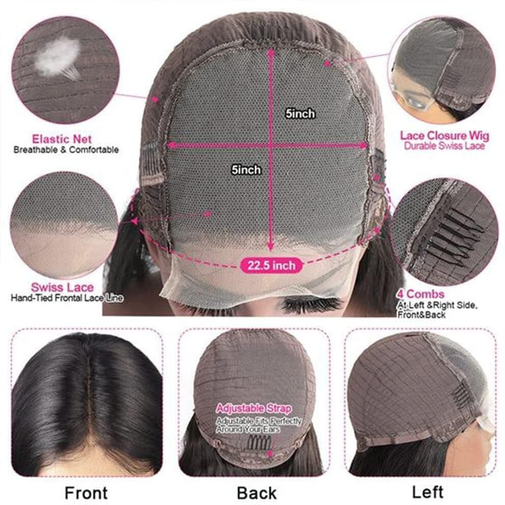 Beliana Bob Wig Human Hair 5X5 Hd Lace Closure Wig 180% Density Body Wave Wig Human Hair Wigs For Black Women Pre Plucked 5 5 Closure Glueless Bob Wigs