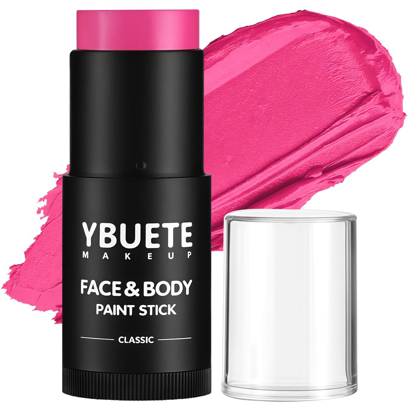 Ybuete Pink Face Body Painting Stick, Professional Full-Coverage Cream Pink Face Paint For Halloween Sfx Makeup Clown Costume Party, Washable Bright Eye Cheek Art Stick For Adult Festival Carnival