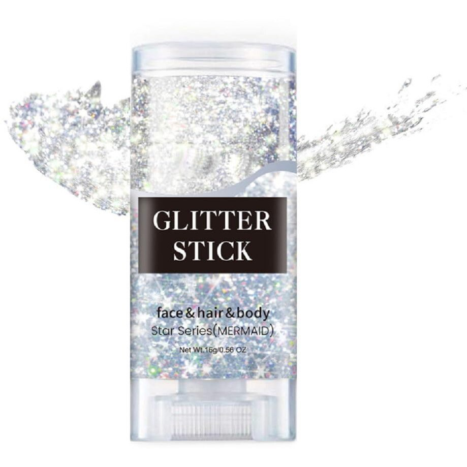 Face Glitter Stick,Holographic Sequins Paint Sparkling 4Th Of July Body Glitter Gel Makeup For Usa Outfit Women Accessories.. (Mermaid Face Glitter Stick)