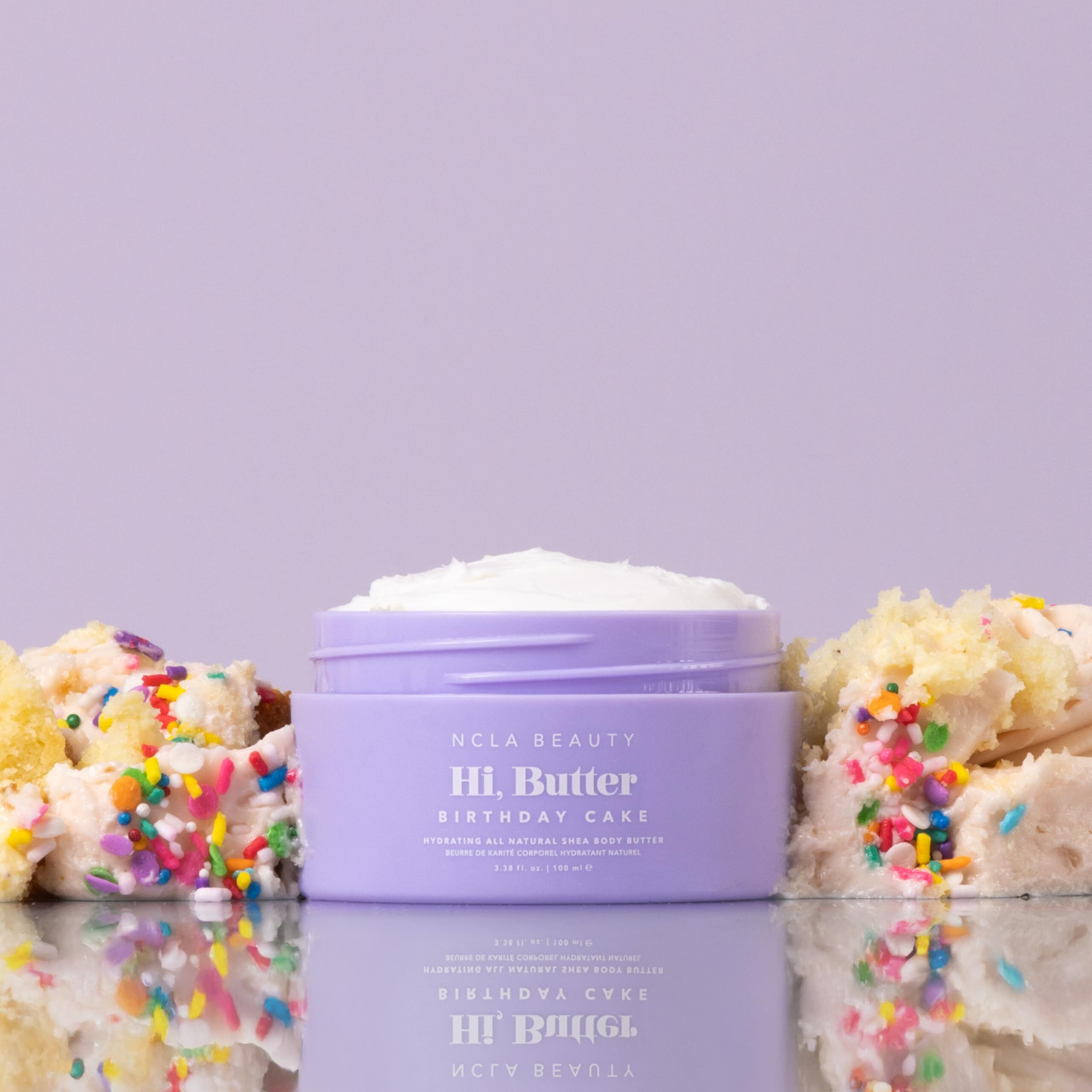 Ncla - Hi Butter, Natural Shea Body Butter | Nourish, Soften, Hydrate Skin | Shea, Mango + Cocoa Butters, Vitamin C | Vegan, Cruelty-Free, Clean Skincare (Birthday Cake 100 Ml | 3.34 Fl Oz)