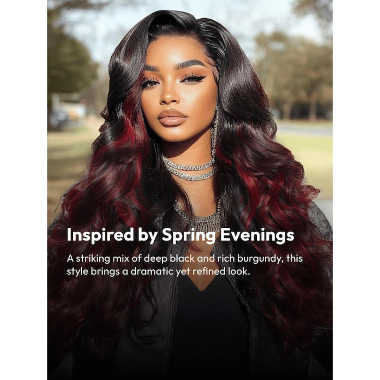 Beauty Forever Bye Bye Knots Burgundy Highlights Glueless Wigs Loose Body Wave With Face Framing Layers Pre Plucked Pre Cut 7X5 Lace Closure Human Hair Pre Everything Wear Go Wig 180% Density 18Inch