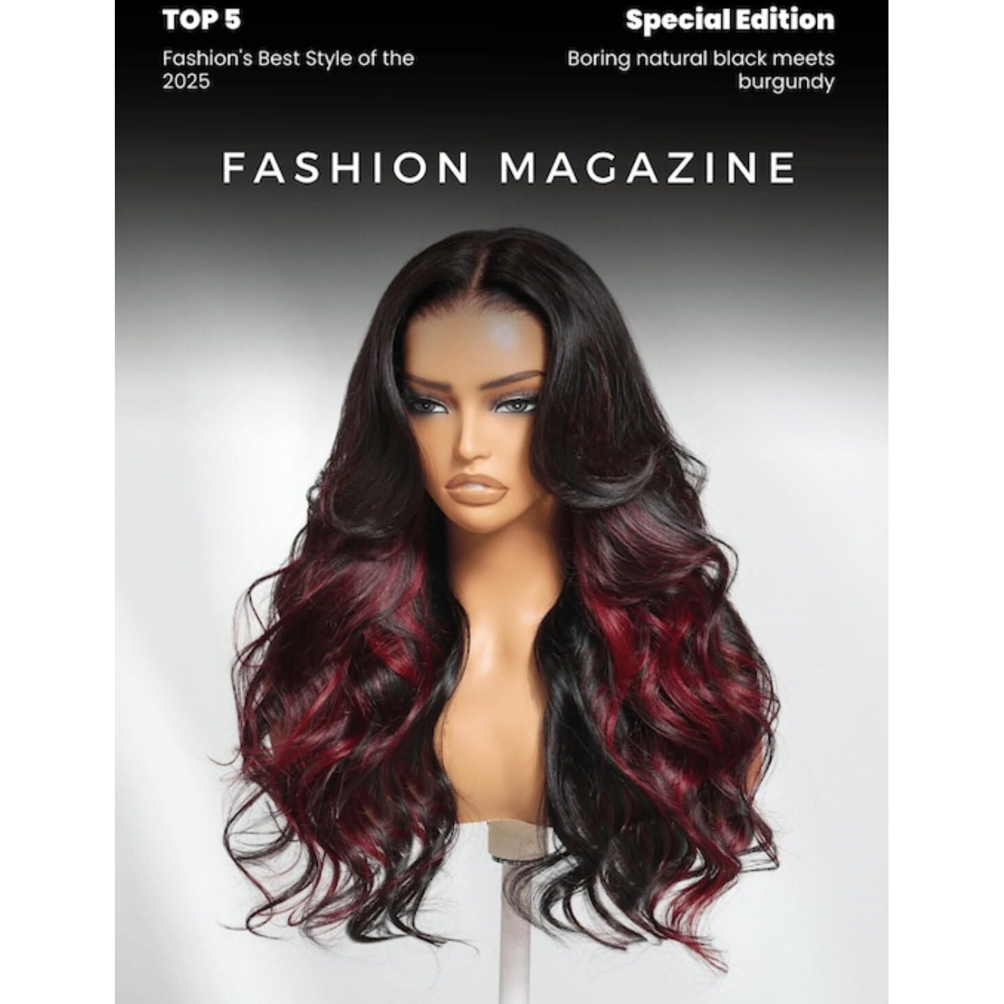 Beauty Forever Bye Bye Knots Burgundy Highlights Glueless Wigs Loose Body Wave With Face Framing Layers Pre Plucked Pre Cut 7X5 Lace Closure Human Hair Pre Everything Wear Go Wig 180% Density 18Inch
