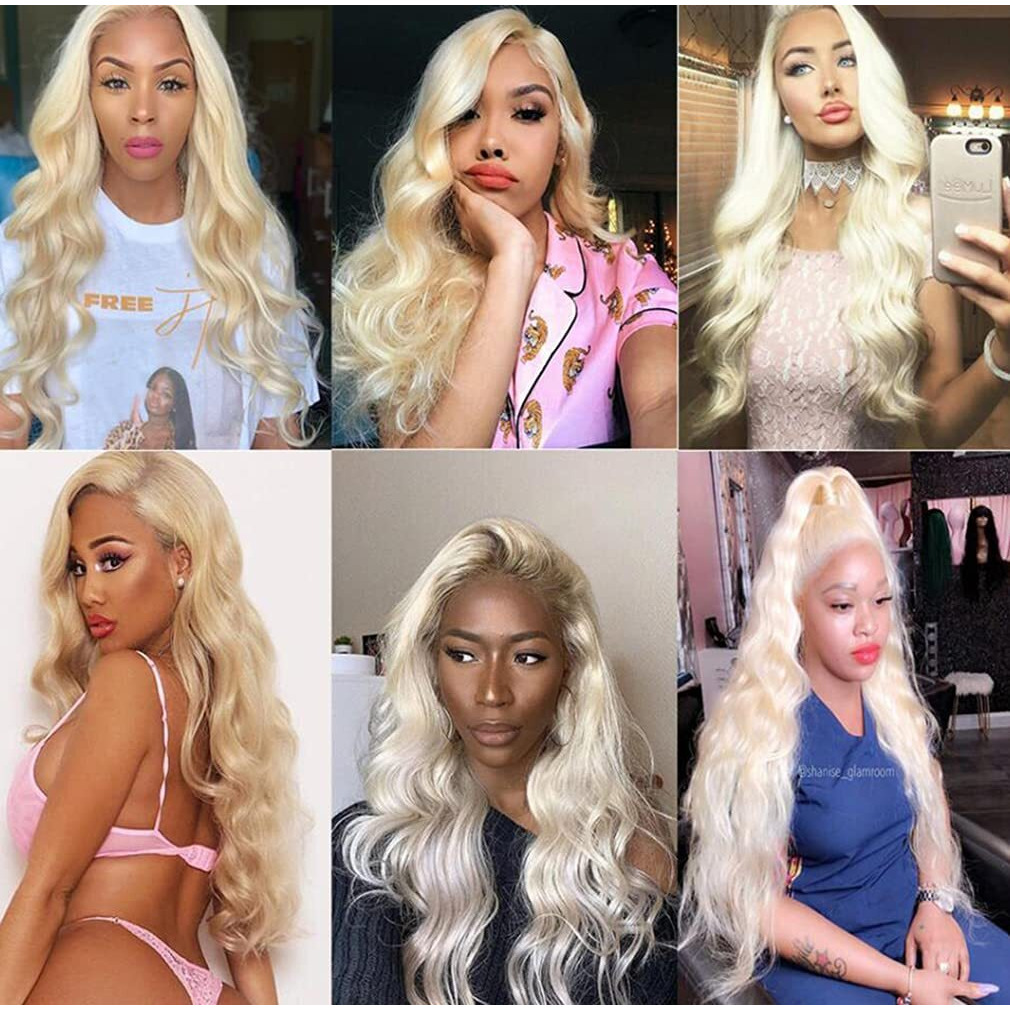 613 Blonde Bundles Human Hair Honey Blonde Body Wave Bundles 26 28 30 Inch Unprocessed Brazilian Virgin Hair 3 Bundle 50 Gram Per Bundle Deals Quick Weave Hair Extensions