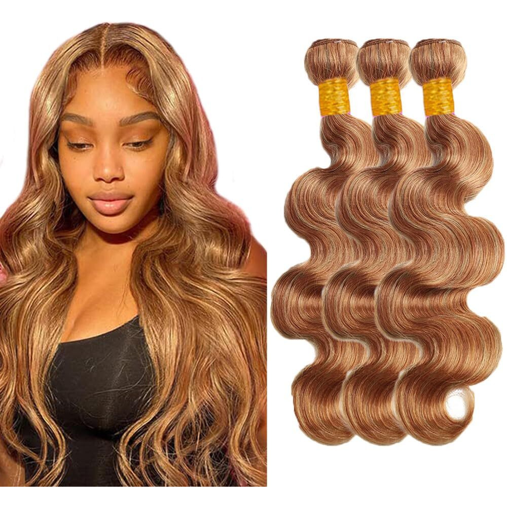 30 30 30 Inch Brown Bundles Human Hair P27/30 Human Hair Bundles Ombre Body Wave Bundles Brazilian Virgin Honey Blonde Body Wave 3 Bundles Color 27 Bundles Human Hair Weave For Women